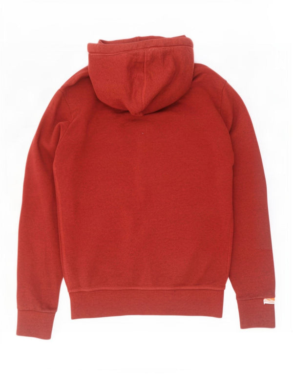 Superdry Herren-Kapuzenpullover mit Reißverschluss, groß, Burgunderrot, Baumwolle