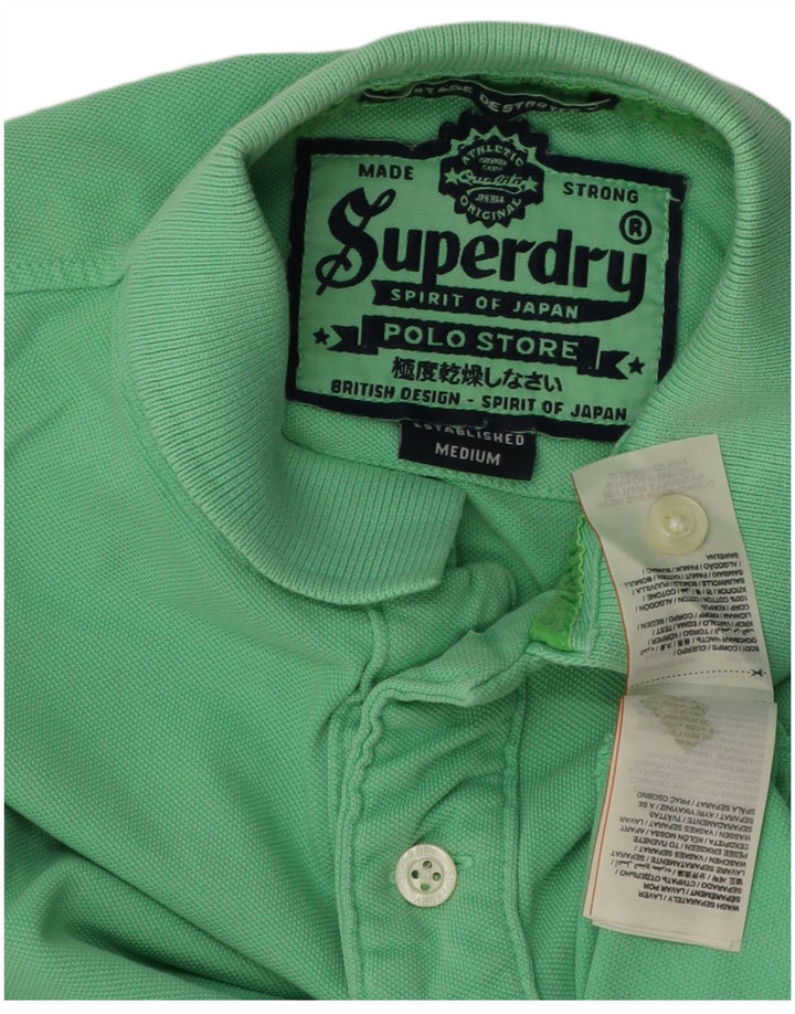 Superdry Herren Rugby-Poloshirt aus mittelgrüner Baumwolle