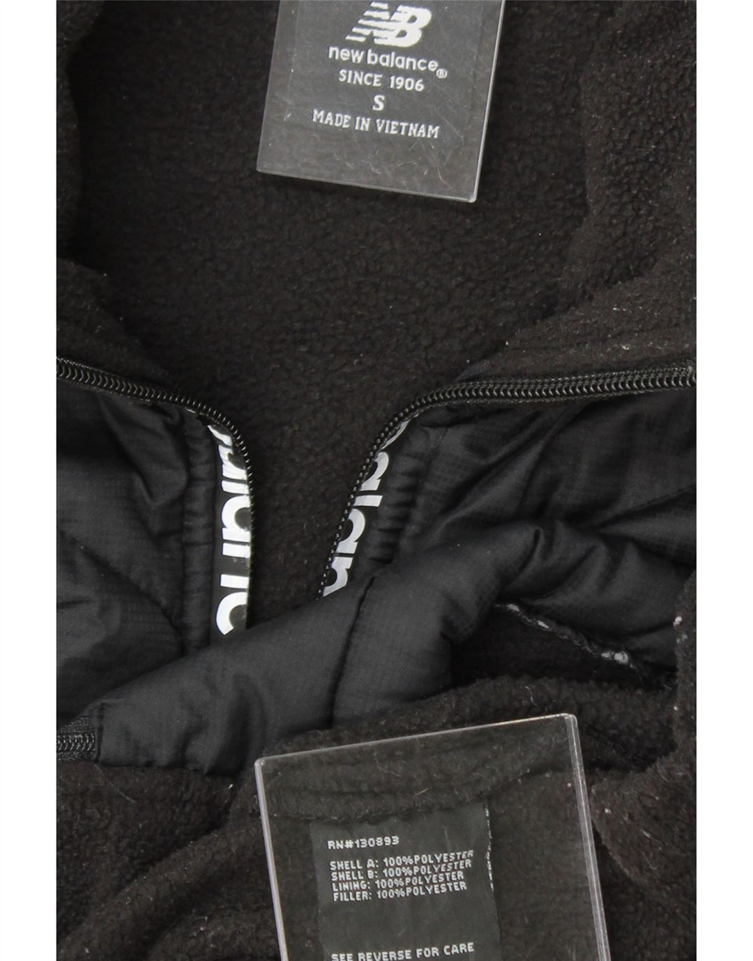 NEW BALANCE Womens Fleece Jacket UK 10 Small Black Polyester Vintage New Balance and Second-Hand New Balance from Messina Hembry 