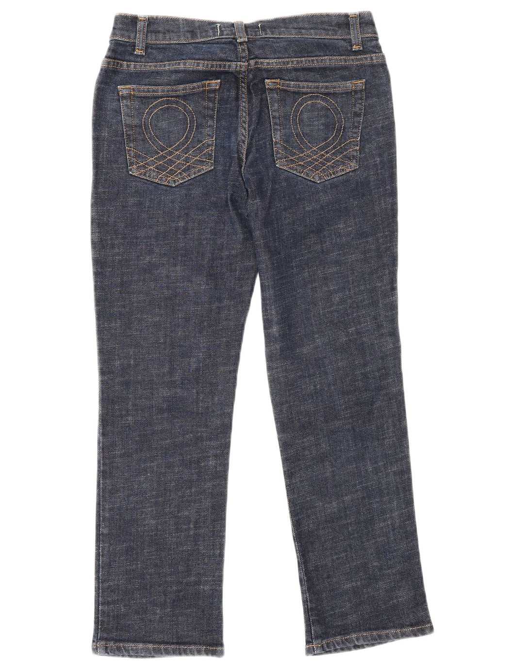Benetton Damen-Cropped-Jeans IT 40 Small W26 L25 Marineblau