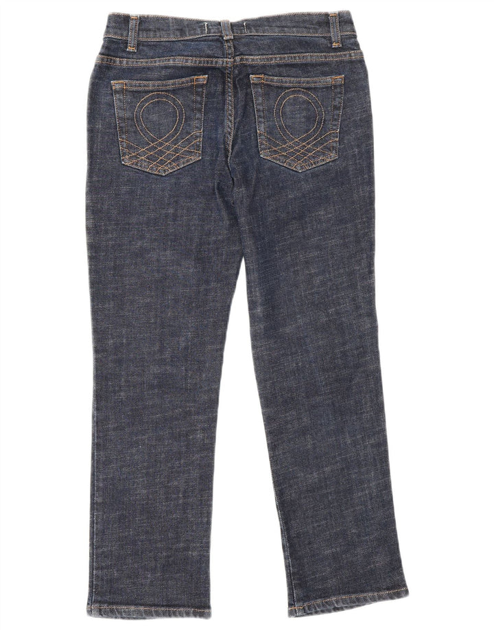 Benetton Damen-Cropped-Jeans IT 40 Small W26 L25 Marineblau