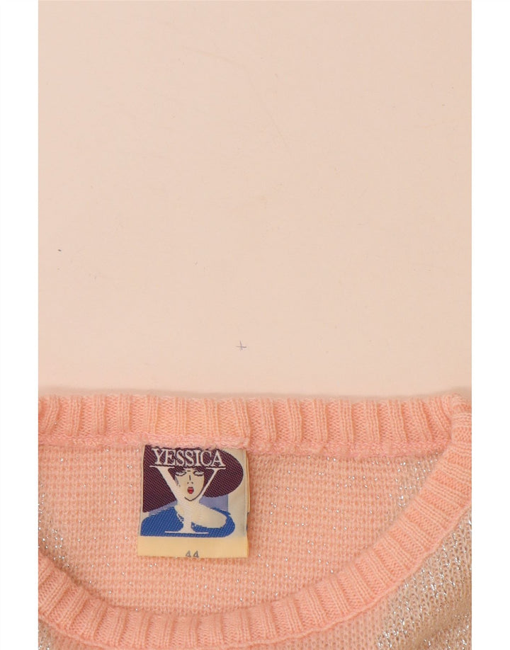 YESSICA Damen-Pullover mit U-Boot-Ausschnitt, EU 44, XL, rosa Chevron-Acryl