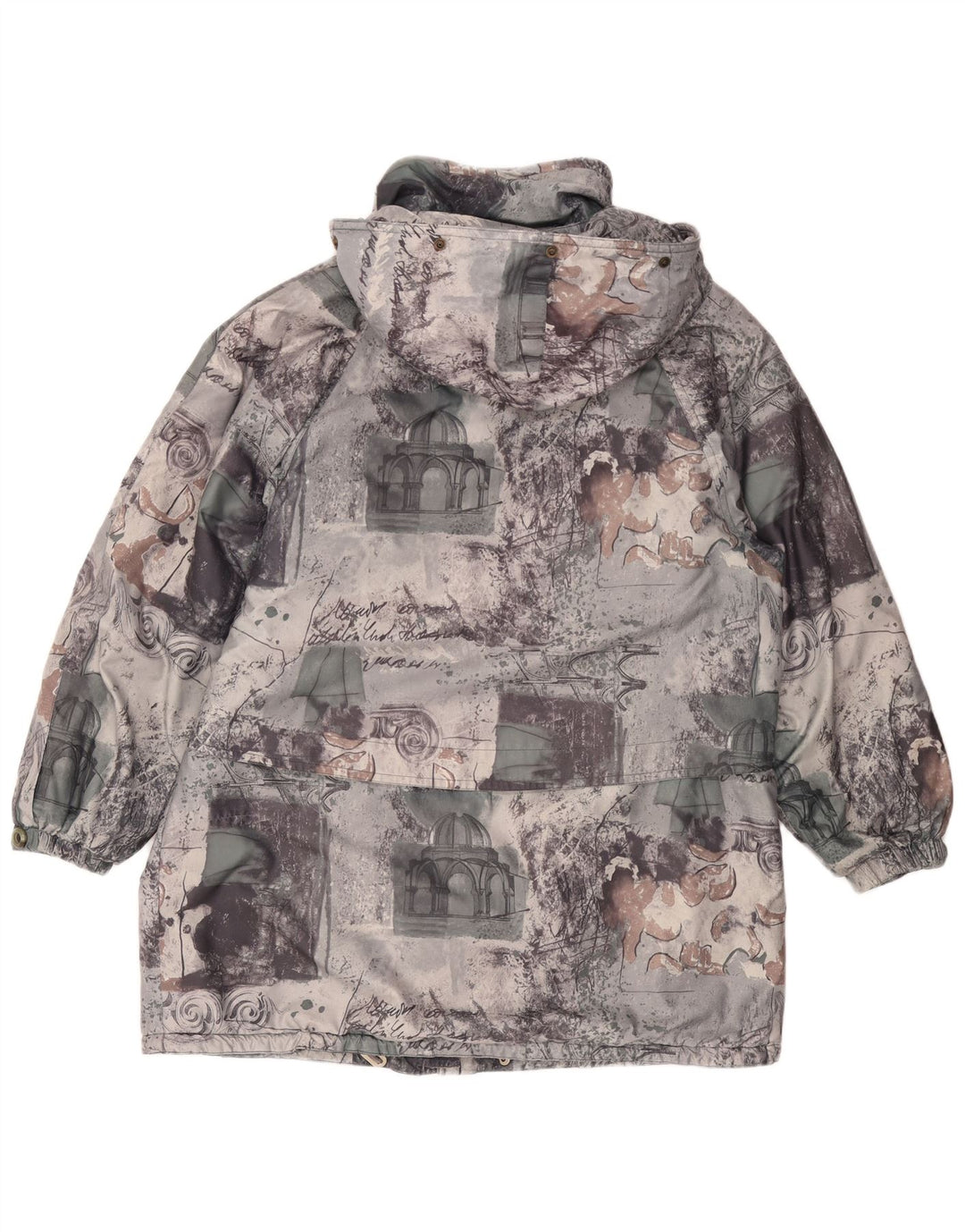FUCHS & SCHMITT Damen-Regenjacke mit lockerer Passform, UK 16, großes graues Patchwork