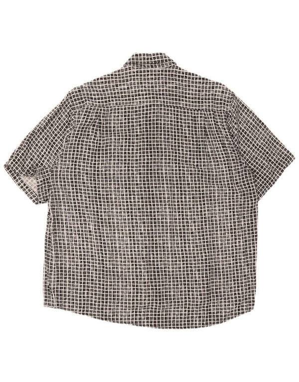Cotton Club Herren Kurzarmhemd Large Black Gingham