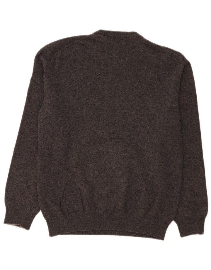Gant Herren-Pullover mit Rundhalsausschnitt, mittelgraue Lammwolle