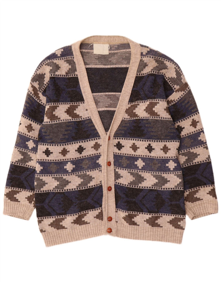 Vintage Herren Cardigan Pullover groß mehrfarbig geometrisch