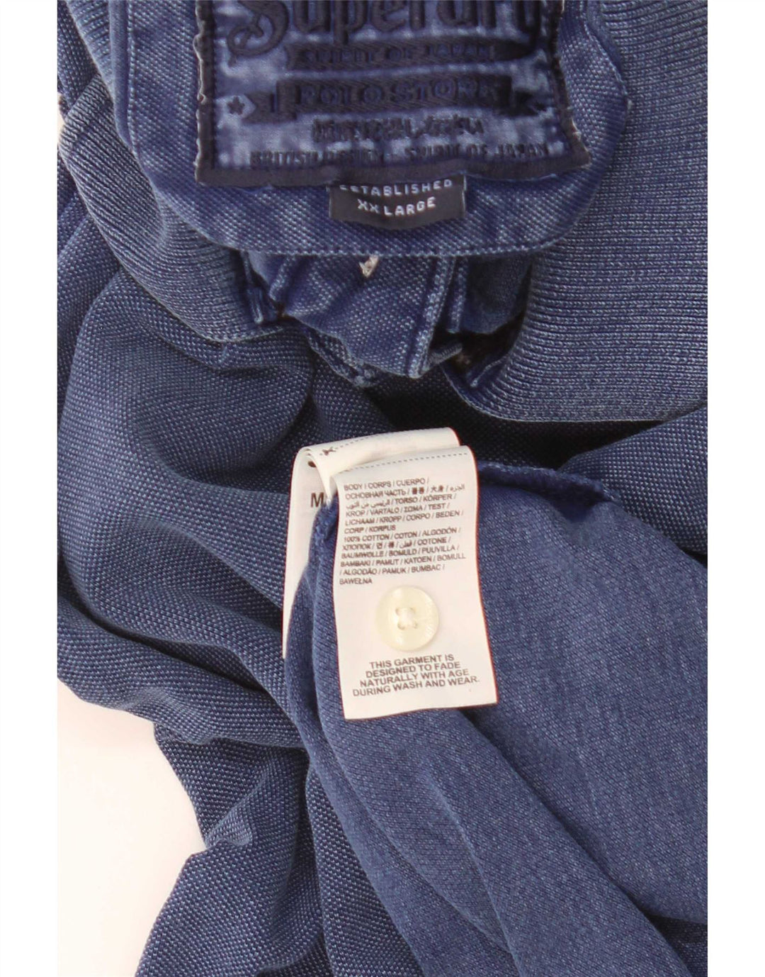 Superdry Herren-Poloshirt 2XL aus blauer Baumwolle
