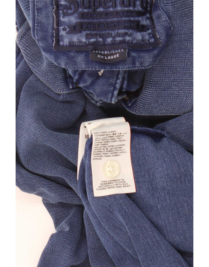 Superdry Herren-Poloshirt 2XL aus blauer Baumwolle