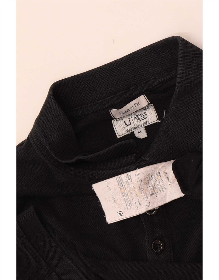 Armani Jeans Herren-Poloshirt mit individueller Passform, mittelschwarze Baumwolle