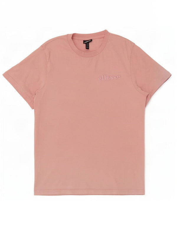 Ellesse Damen T-Shirt Top UK 14 Mittelrosa Baumwolle