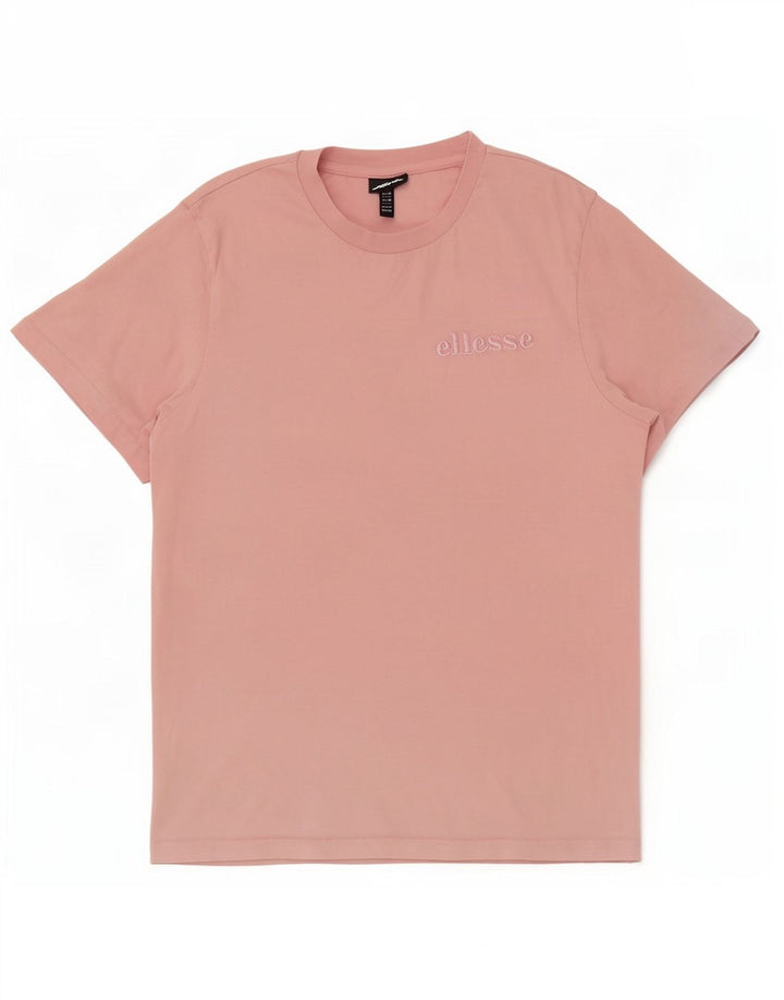 Ellesse Damen T-Shirt Top UK 14 Mittelrosa Baumwolle