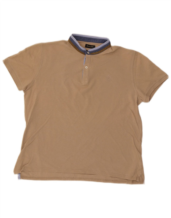 Massimo Dutti Herren-Poloshirt mit lässiger Passform, Größe L, Beige