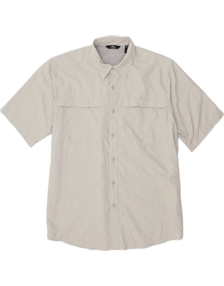 WRANGLER Herren-Kurzarmhemd, groß, grau, Polyester