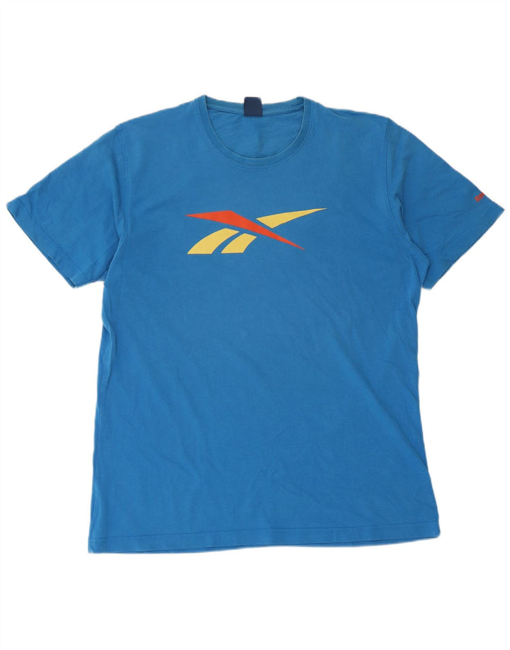 Reebok Herren-T-Shirt mit Grafik, groß, aus blauer Baumwolle