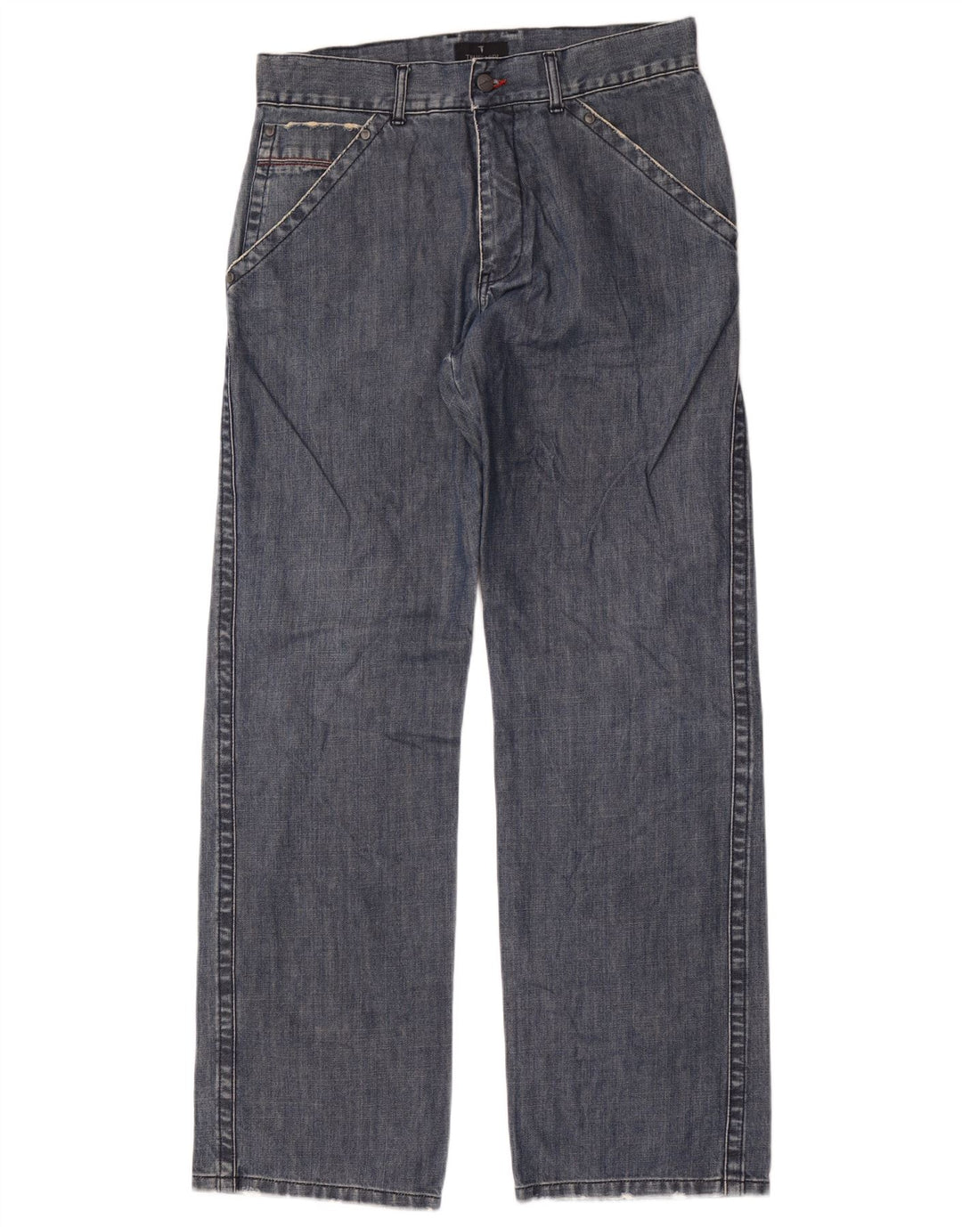 Trussardi Herren Straight Jeans IT 48 Medium W32 L34 Blaue Baumwolle