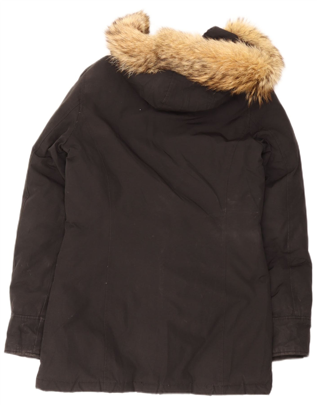 Woolrich Wattierte Damenjacke mit Kapuze, UK 10, Größe S, Schwarz, Baumwolle