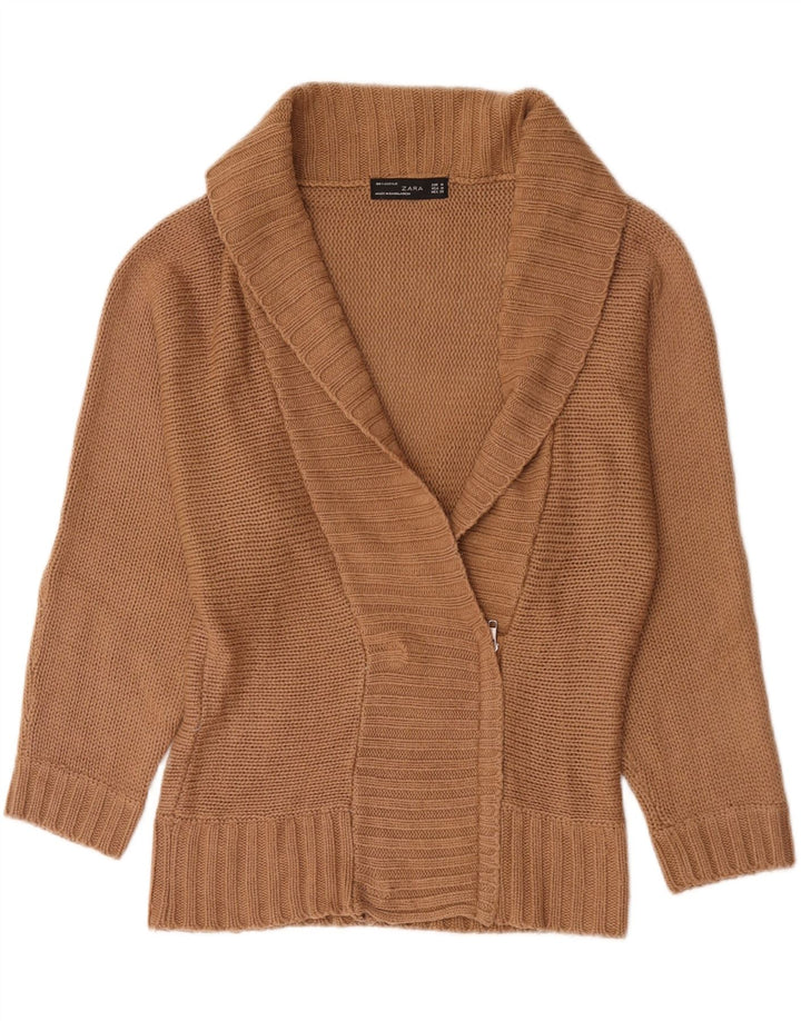 Zara Damen Strickjacke UK 14 Mittelbraun