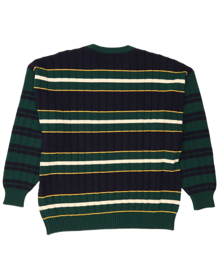 White Sails Herren-Pullover mit Rundhalsausschnitt, 2XL, Marineblau gestreift