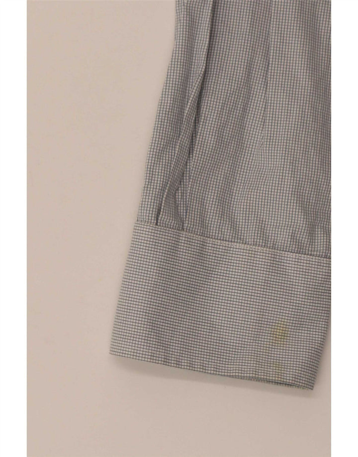 Superdry Herrenhemd 2XL, weiße Gingham-Baumwolle
