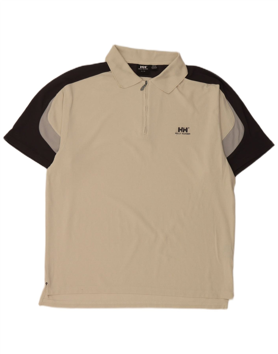 Helly Hansen Herren-Poloshirt XL aus cremefarbenem Colourblock-Nylon