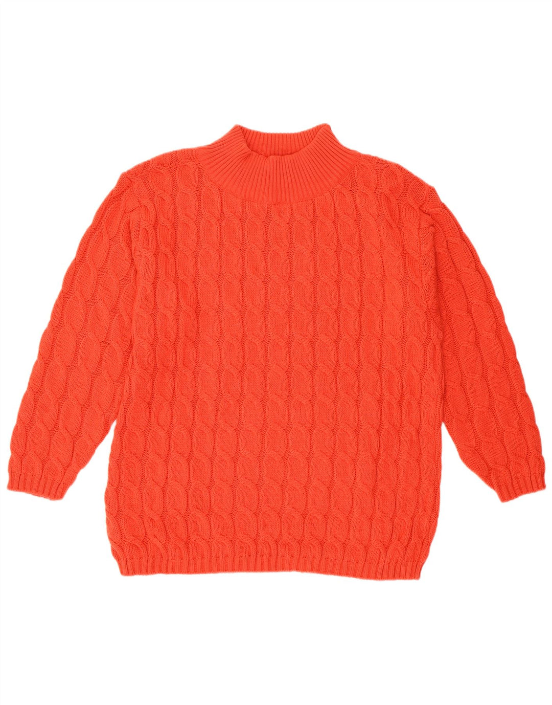 VINTAGE Damen Rollkragenpullover Pullover UK 14 Mittelrote Wolle