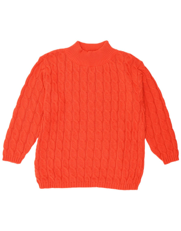 VINTAGE Damen Rollkragenpullover Pullover UK 14 Mittelrote Wolle