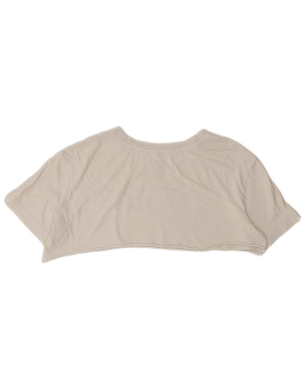 Nike Damen Crop Loose Fit Graphic T-Shirt Top UK 10 Small Weiß