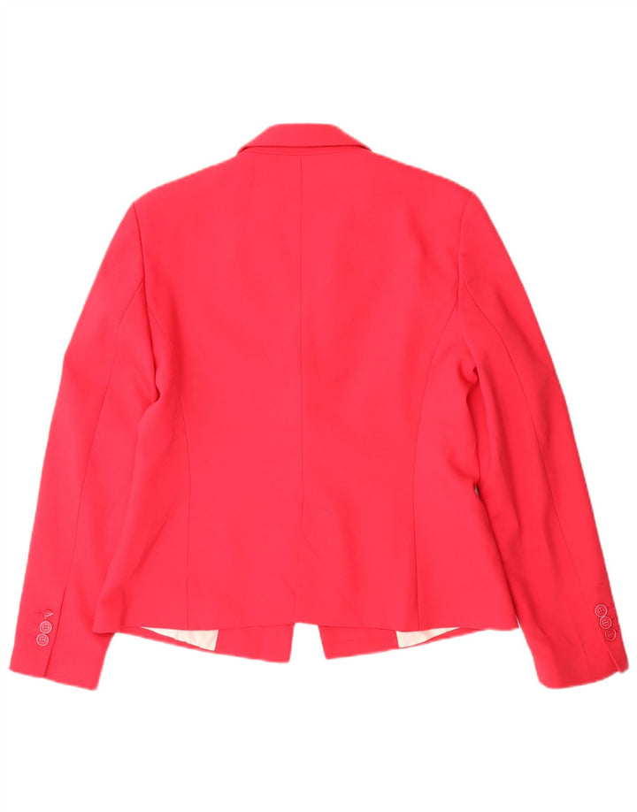 Zara Damen 1-Knopf-Blazerjacke UK 14 Large Pink Polyester