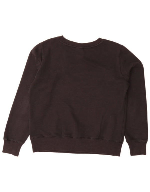 Champion Damen Grafik-Sweatshirt-Pullover UK 16 Große schwarze Baumwolle