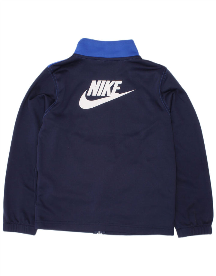 Nike Jungen-Trainingsanzug-Top-Jacke, 6–7 Jahre, groß, Marineblau, Farbblock