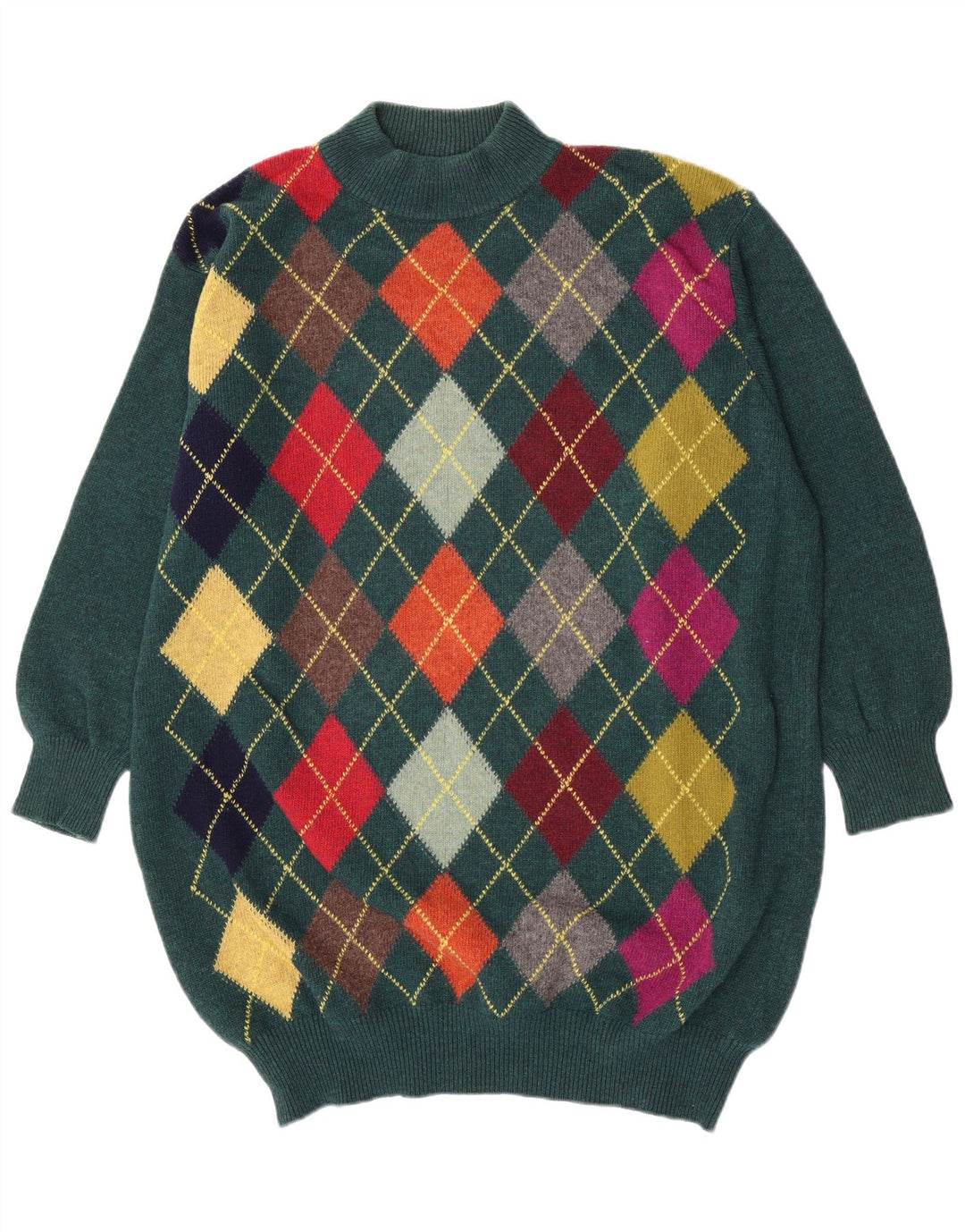 Benetton Damen-Pullover mit Rollkragen, übergroß, IT 48, XL, Grün
