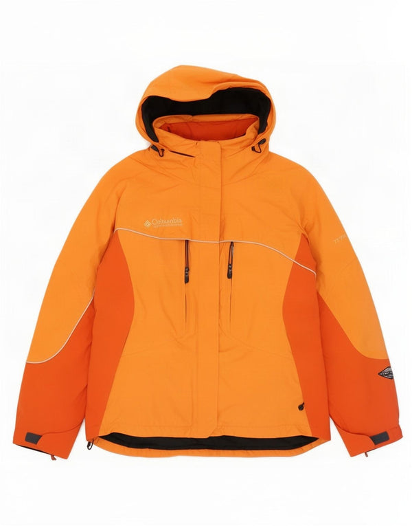 Columbia Damen Titanium Regenjacke UK 16 Large Orange Colourblock Nylon