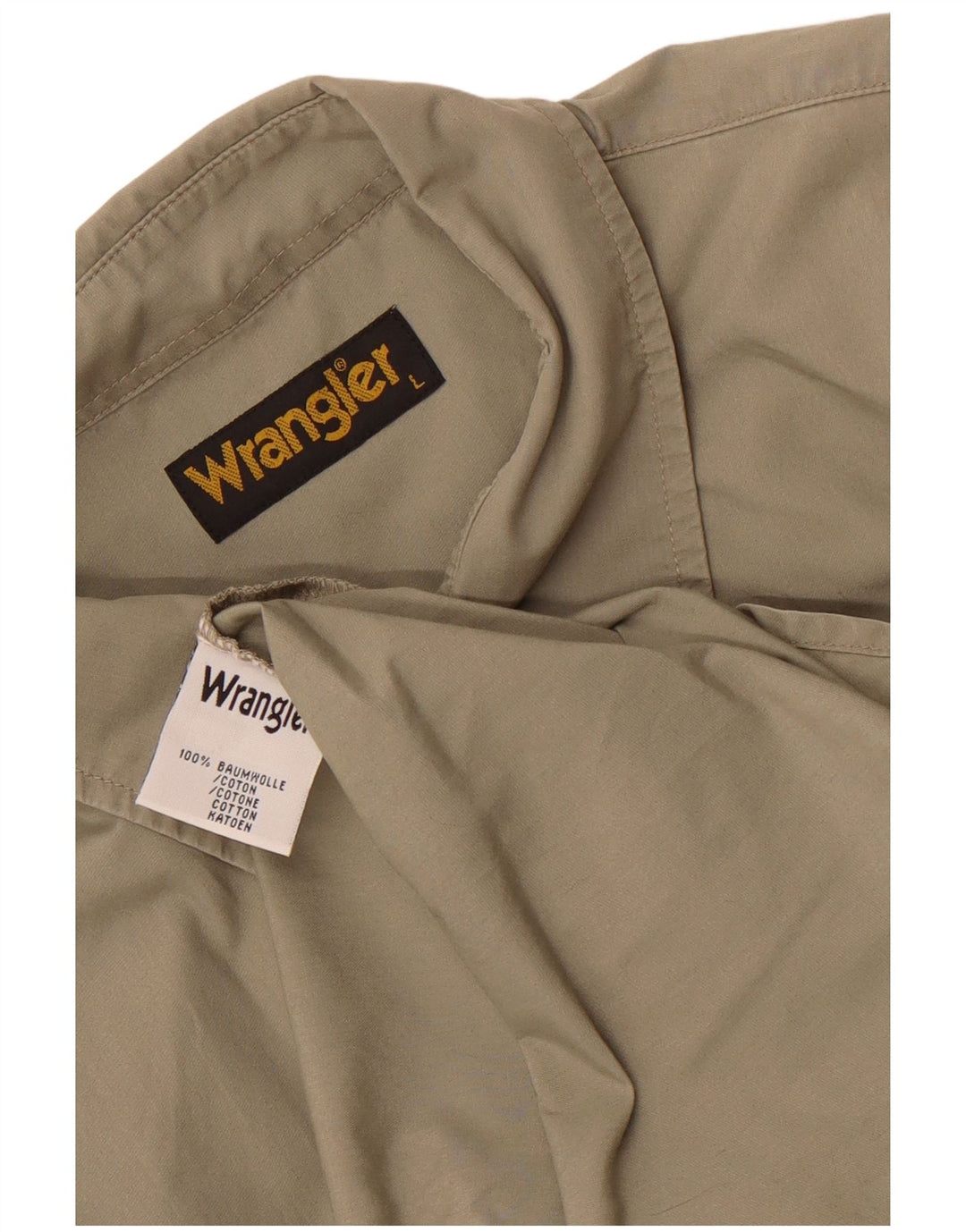 Wrangler Herren-Kurzarmhemd, groß, Khaki, Baumwolle
