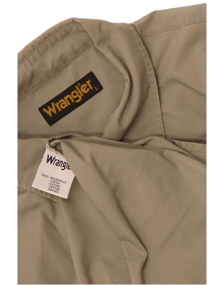 Wrangler Herren-Kurzarmhemd, groß, Khaki, Baumwolle