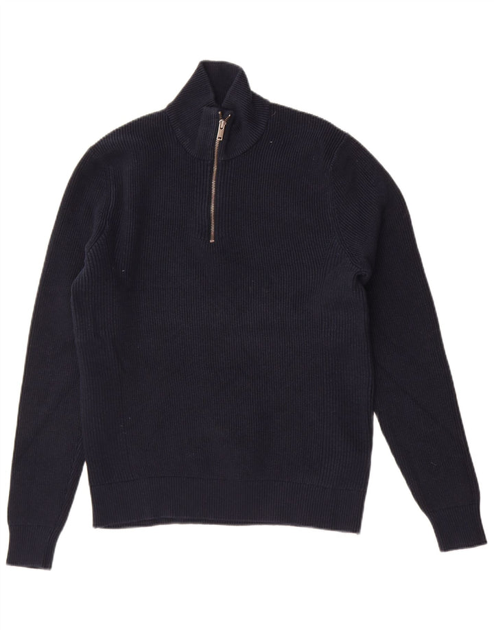 Marks & Spencer Damen-Pullover mit Reißverschluss am Hals, Gr. 14, mittleres Marineblau