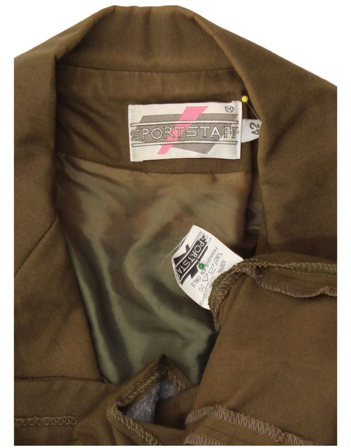 Sport Staff Damen Kurzarm-Blazer mit 5 Knöpfen, Größe IT 42, mittleres Khaki