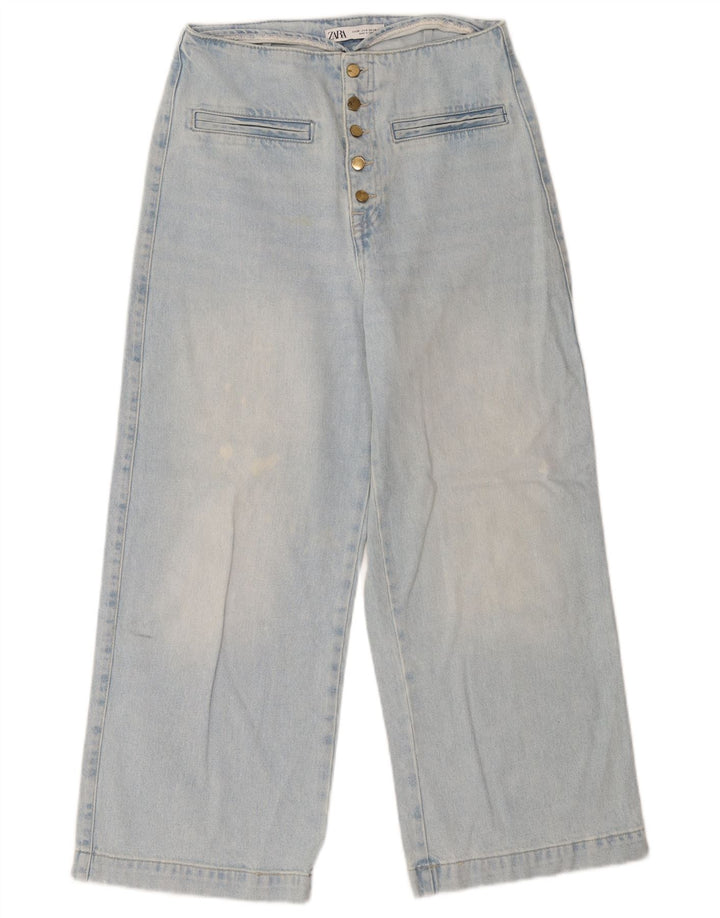 Zara Damen-Jeans mit weitem Bein, EU 38, klein, W28, L26, Blau