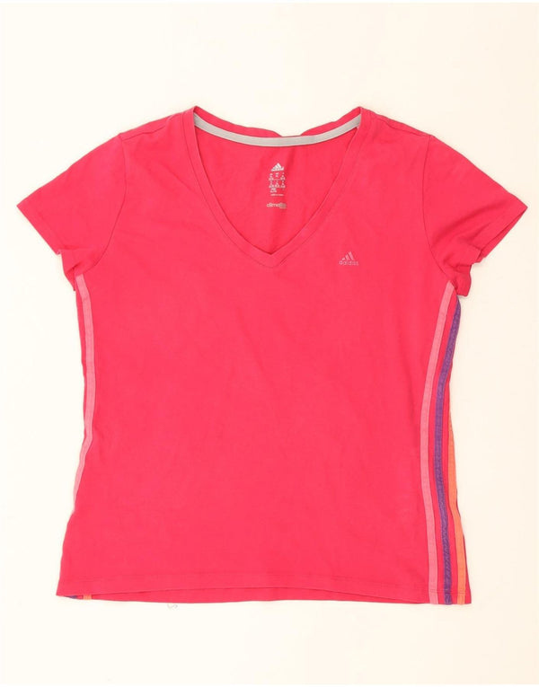 Adidas Damen Climalite T-Shirt Top UK 20/22 XL Rosa Baumwolle