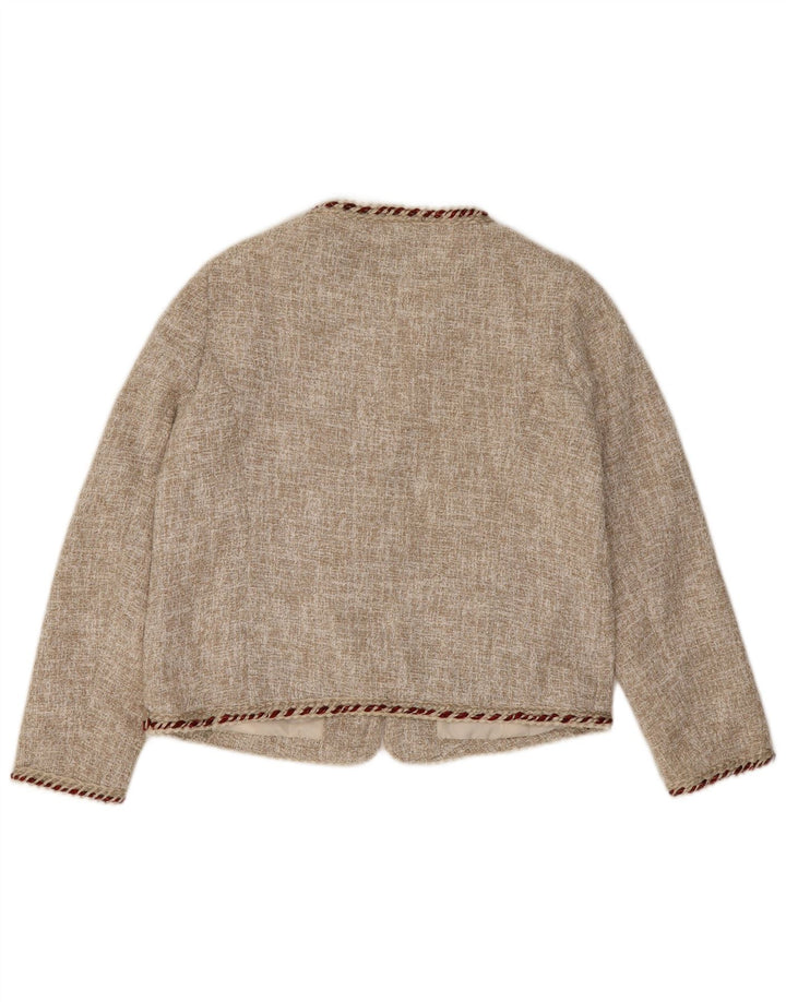 Zara Damen Crop Blazer Jacke EU 44 XL Beige