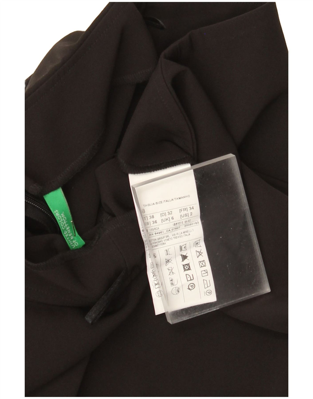 Benetton Damen A-Linienrock UK 6 XS W24 Schwarz Polyester