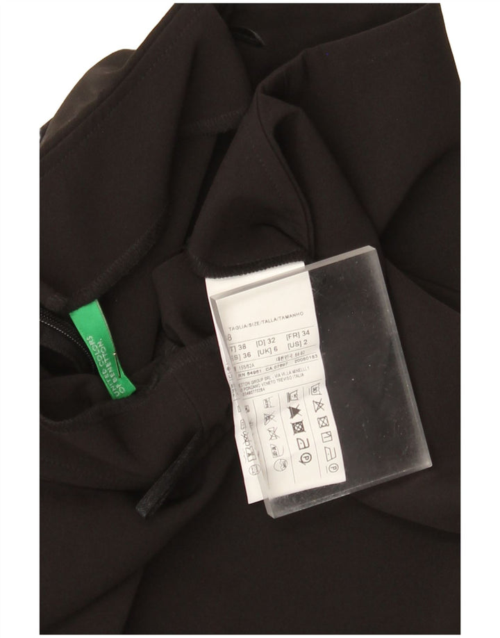 Benetton Damen A-Linienrock UK 6 XS W24 Schwarz Polyester
