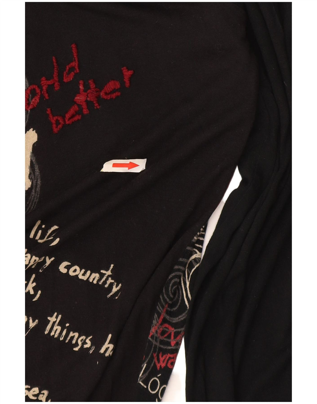 Desigual Damen Grafik-Tunika-Top, kleiner schwarzer Schmetterling