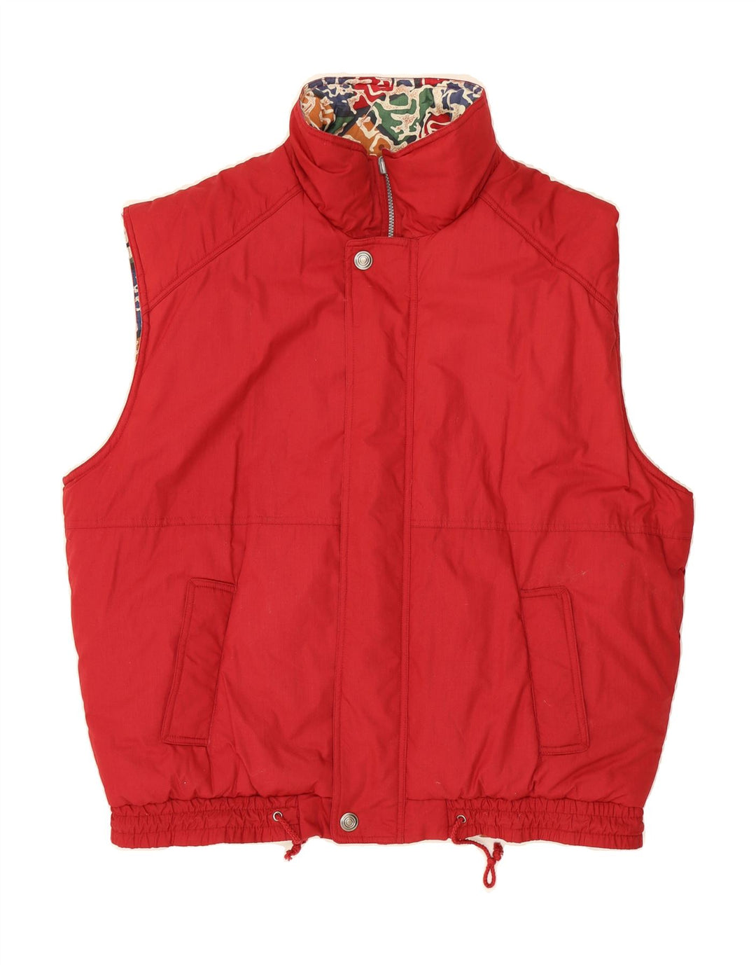 VINTAGE Mens Reversible Gilet UK 44 2XL Red Vintage Vintage and Second-Hand Vintage from Messina Hembry 