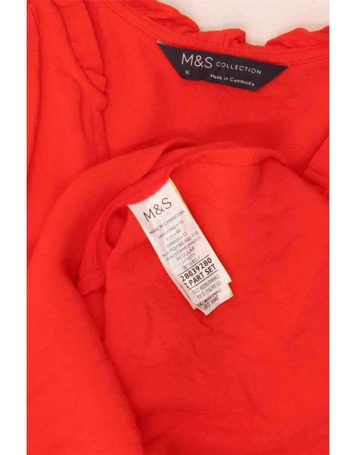Marks & Spencer Langärmliges, übergroßes Etuikleid für Damen, Gr. 40, Größe L, Rot