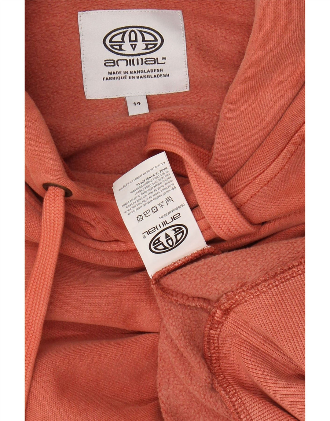 ANIMAL Damen-Kapuzenpullover mit Grafik, übergroß, UK 14, Größe L, Rosa, Baumwolle