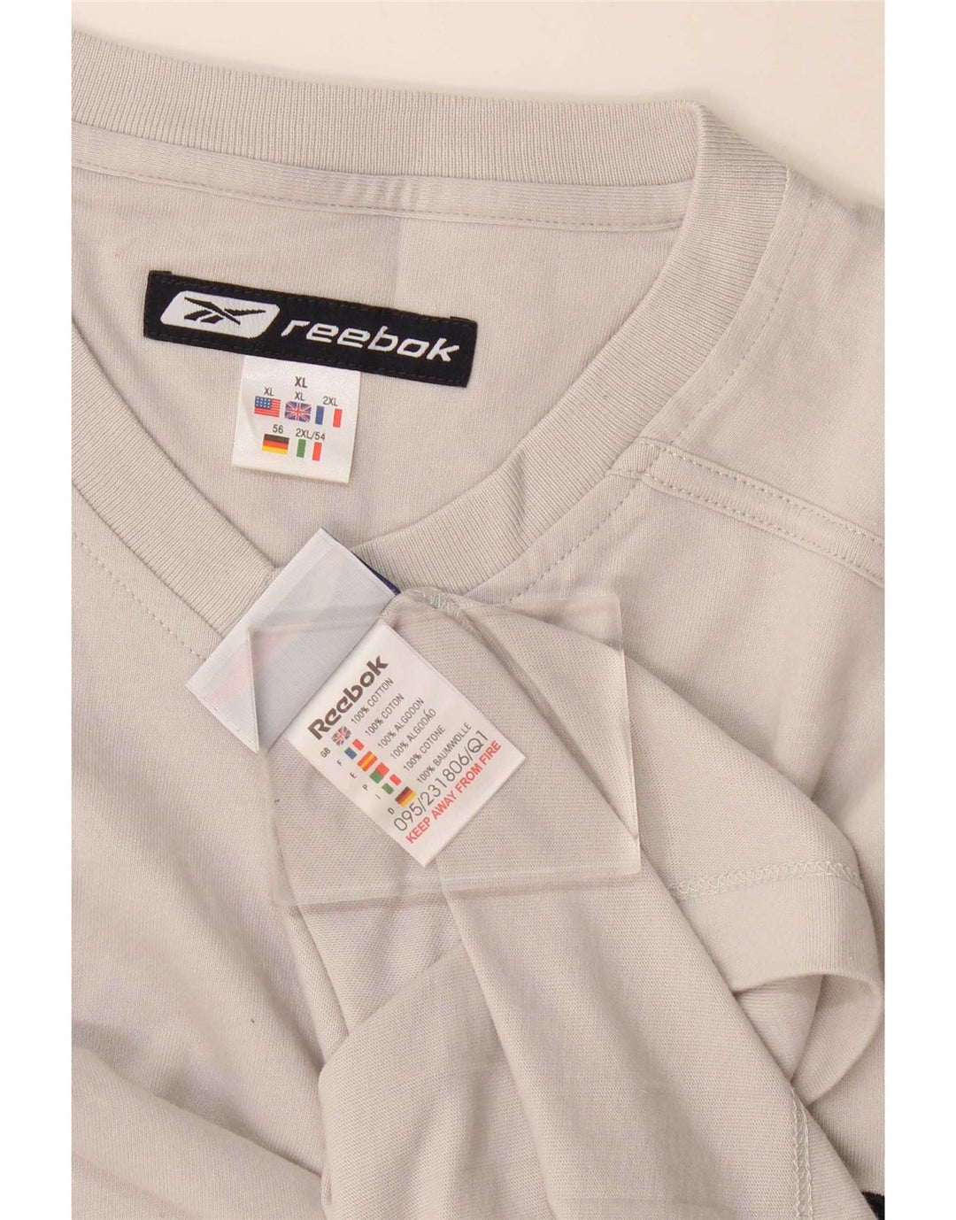 Reebok Herren T-Shirt Top XL Grau Baumwolle
