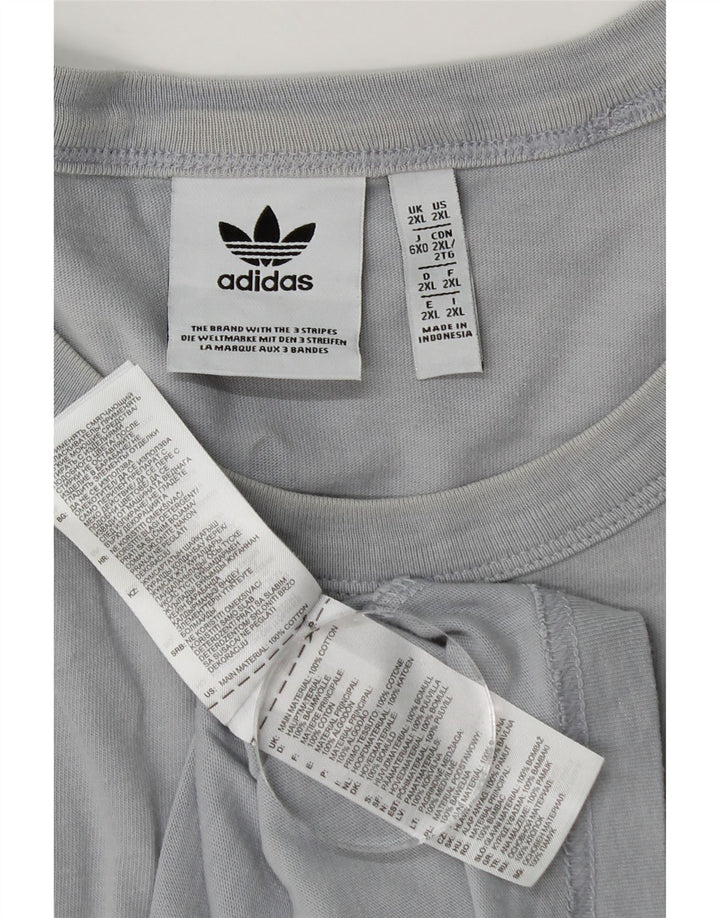 Adidas Herren Grafik T-Shirt Top 2XL Blau Baumwolle