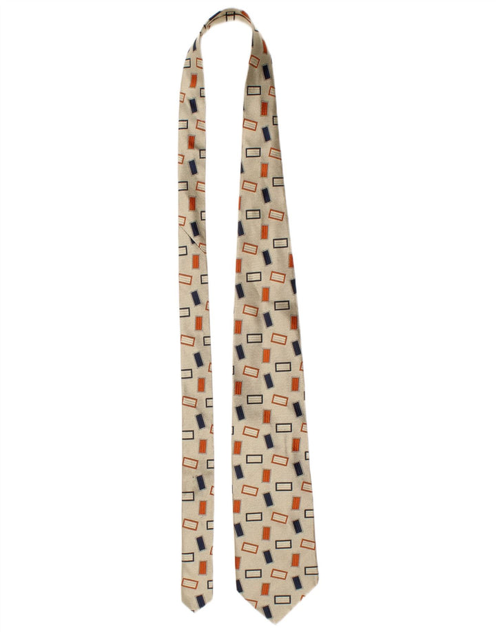 Trussardi Herren-Krawatte, Einheitsgröße, beige, geometrische Seide, klassisch