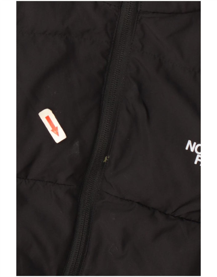 The North Face wattierte Jungenjacke mit Kapuze, 14–15 Jahre, XL, schwarzes Polyester