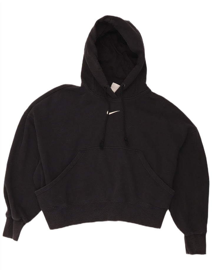 Nike Damen-Pullover mit übergroßem Kapuzenpullover, Gr. 14, mittelschwarz, Baumwolle